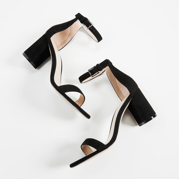 Stuart Weitzman Less Nudist 75mm Sandals Black Suede